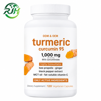 Capsules de curcuma et curcumine OEM, extrait végétal, antioxydant, soutien cognitif, complément alimentaire, 120 unités