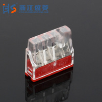 Conector de Bloque de Cables de Empuje por Resorte CZLS EU-204, Conexión de Tornillo de 4 Polos, Uso Industrial, Cable de Cobre Sólido de 2.5mm2, 30-18AWG, Nailon