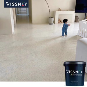 Peinture de sol acrylique Vissney effet marbre liquide autolissante avec sable coloré, application au pinceau, pour revêtements de sol commerciaux - Product Image 2