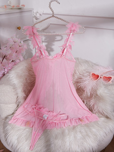 Romantico Abito <span class=keywords><strong>da</strong></span> <span class=keywords><strong>Notte</strong></span> in Pizzo con Spacco, Erotico Rosa <span class=keywords><strong>Trasparente</strong></span> con Schiena Scoperta, <span class=keywords><strong>Camicia</strong></span> <span class=keywords><strong>da</strong></span> <span class=keywords><strong>Notte</strong></span> con Scollo a V per Donna - Product Image 4