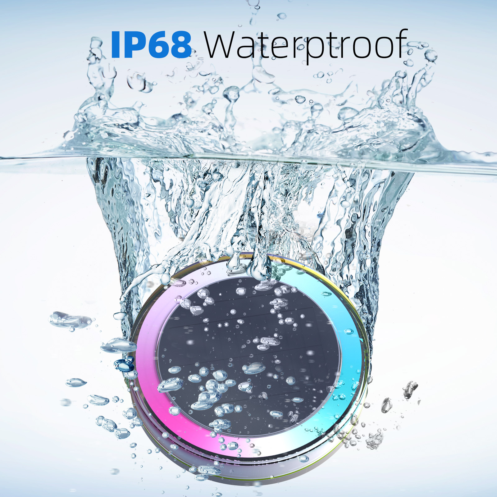 Водоплавающие на солнечной батарее RGB огни IP68 бассейн водонепроницаемые светодиодные фонари