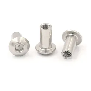 Wholesale Flat Head Hex Socket Sleeve Barrel Nut Connector binding post nuts 1/4-20 M6 M10 stainless steel Sleeve Nut