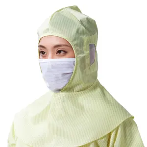 Dustless Washable Supplier Cleanroom Lint Free ESD Hats workshop Work antistatic Esd Factory Workwear hooded shawl