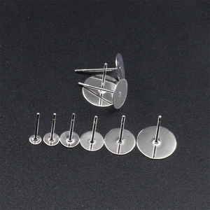 Stainless Steel Ear Post 3-12mm Flat Head For Earring Making Jewelry Findings - Product Image 4