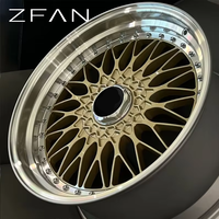 Jantes en alliage forgées ZFAN 18 22 pouces 5x112 5x120, 2 pièces, finition dorée, design Deep Dish Mesh, compatibles avec Mercedes Benz BMW