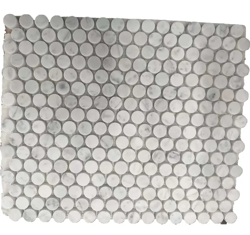 Carra White Marmor 3/4 "x3/4" Penny runde Mosaik fliesen für Wand-, Boden-und Rückens pritzer