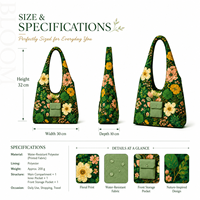 Sac à bandoulière personnalisé pour femme, imprimé floral, sac à main léger, sac de shopping avec poche avant