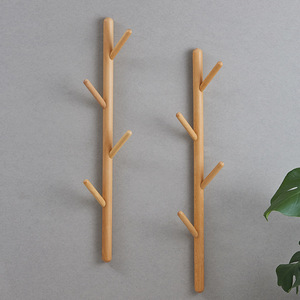 Wall Mounted Solid Wood Coat Rack <b>Hooks</b> For Living Room Bedroom Entryway With Hat And Bag Storage - Product Image 5