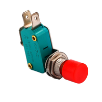 Micro-interrupteur à bouton-poussoir rouge KW7-D 16A 250VAC, montage sur panneau, 1NO, action momentanée, avec bornes à connexion rapide