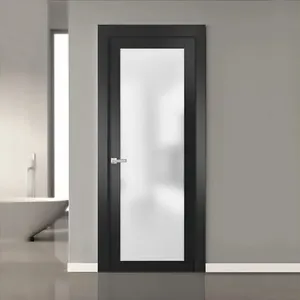 Puerta abatible de vidrio esmerilado de aleación de aluminio para baño, baño, oficina, exterior, moderna, precio de fábrica, gran oferta, china