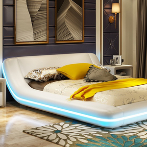 Cama ajustable de masaje, mueble de almacenamiento lujoso de cuero, tamaño King - Product Image 6