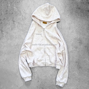 Sweat-shirts à capuche personnalisés en coton 100% 420 g/m² imprimé léopard, coupe ample, avec fermeture éclair, en molleton bouclette, pour fabricants - Product Image 2