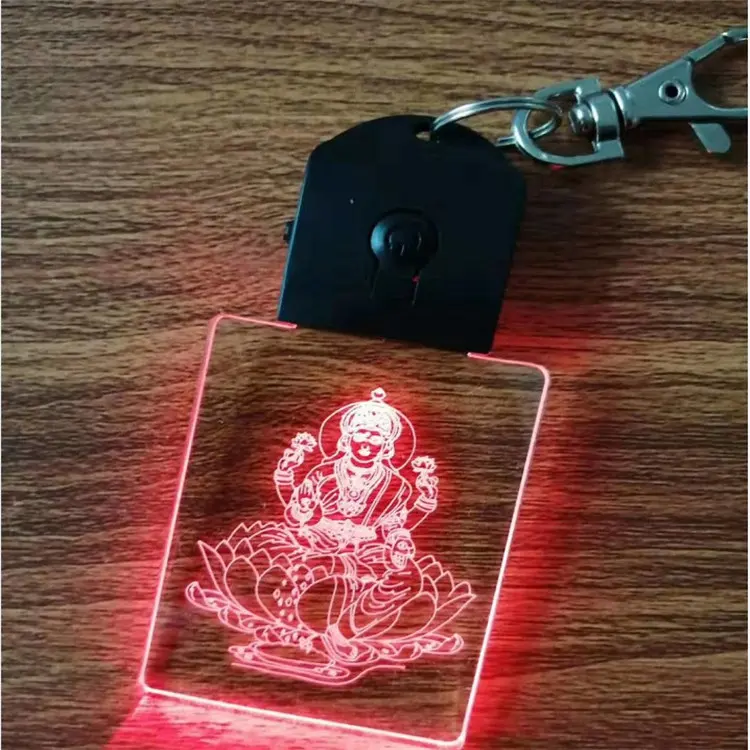 Wholesale Custom Logo Blank Acrylic Heart Shaped Keychain High Quality Promotional Round Led Laser Engraving Keyring