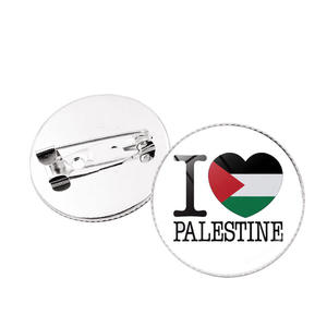 Hot Selling Custom Palestine Brooch Cheap Palestine Flag <b>Pin</b> <b>Metal</b> Round Palestine <b>Pin</b> Brooch - Product Image 2