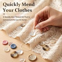 Kit de couture portable pour débutants et professionnels, 213 pièces, design Art Déco, petite taille