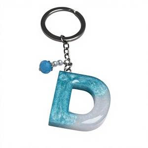 Handmade Resin Alphabet Letter Keychain, Personalized <b>Initial</b> Key <b>Ring</b> <b>with</b> Colorful Design, Custom Bag Charm and Stylish - Product Image 4