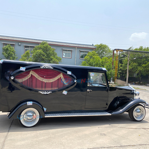 Vintage Classic Car-style black Funeral Hearse for Transporting Coffins, Guiding Departed Souls and Funeral Processions - Product Image 5