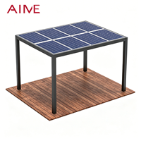 Pergola solaire électrique BIPV avec télécommande, panneau photovoltaïque, pergola rétractable en aluminium électrique avec éclairage LED