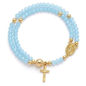 Bracelets de prière magnétiques à la mode avec médailles, croix, cadeaux de communion, bracelet de prière convertible personnalisé en perles de cristal - Product Image 5