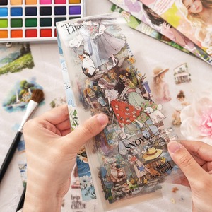 Pegatinas de Papel Autoadhesivas Ligeras con Diseños de Historias para Cuadernos, Arte de Pegatinas Transfronterizas, Manualidades, Pegatinas Brillantes Troqueladas para Libros - Product Image 4