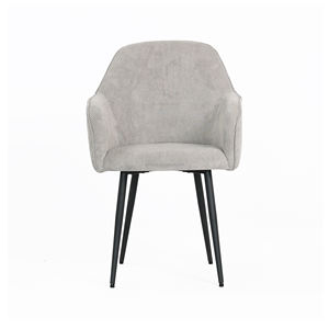 Nordic हॉट सेलिंग डाइनिंग रूम फर्नीचर आधुनिक धातु पैर उच्च पीठ वेवेट आर्म रेस्ट कपड़े डाइनिंग कुर्सियां - Product Image 3
