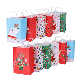 Sac cadeau en papier kraft grand format, écologique, avec logo d'entreprise, pour bijoux, cadeaux, shopping, Noël - Product Image 1