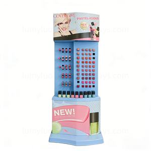 Expositor de Piso Metálico con Orificios para Labiales, Organizador de Maquillaje para Tiendas de Belleza y Venta al por Menor de Brillo Labial - Product Image 2