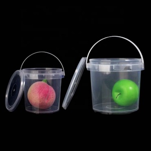 Reusable Round Clear Plastic Popcorn Bucket Custom Logo IML Printed PP Cookie Container Box With Lid And Handle