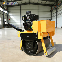 Mini-compacteur routier vibrant autoporté 1,5 tonne à double tambour, moteur diesel Kama, pompe hydraulique