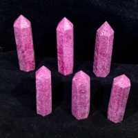 Vente en gros : Obélisque en rubis naturel Kindfull, tour de cristal pour décoration de table Feng Shui, cadeau