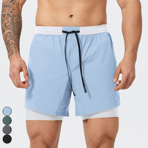 Ropa Deportiva Personalizada para Hombre, Ropa Deportiva para Exteriores, Pantalones Cortos Ajustados 2 en 1, Pantalones Cortos Deportivos para Correr, Pantalones Cortos Deportivos con Cordón, Ropa Deportiva Activa - Product Image 1