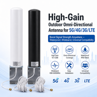 Antenne omnidirectionnelle extérieure 5G LTE 698-2700 MHz 10-12 dBi à gain élevé 2x2 MIMO double TS9 amplificateur de signal répéteur montage sur poteau IP68