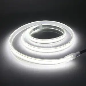 Grosir lampu Strip LED COB 220 K putih dingin 6000 V lampu Strip LED 8mm luar ruangan tahan air IP67 lampu pita LED fleksibel