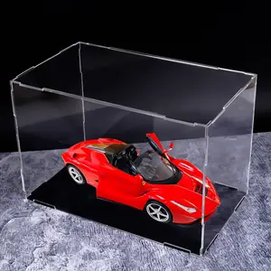 Dust-free Acrylic Collapsible Storage Box Multi Compartments Scale Car Models Toy Figures Garage Kit Display Case