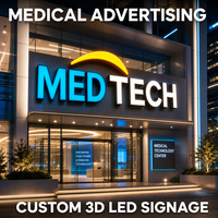 Enseigne lumineuse 3D LED personnalisée à lettres canal, éclairée par l'avant, pour publicité, logo, signalétique IP65, idéale pour café, clinique, pharmacie