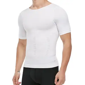 Shapershark Factory Camisa de compresión sin costuras para hombre Camiseta interior Camiseta sin mangas adelgazante Chaleco de entrenamiento Slim n Lift Body Shaper