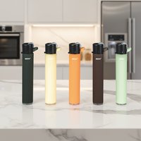 Briquet à bougie élégant de 80 mm, au butane, pour cigarettes, vente en gros, Isqueiro Zhongyan AC377, minimaliste et portable