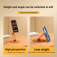 Support de téléphone et tablette rotatif et pliable en alliage d'aluminium pour lit et bureau, universel pour la diffusion en direct