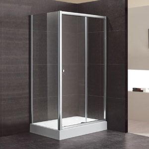 Oferta Especial: <span class=keywords><strong>Mampara</strong></span> de <span class=keywords><strong>Ducha</strong></span> Frontal Económica con Marco y Puerta Corredera para Uso en Hoteles, con Cristal Templado - Product Image 4