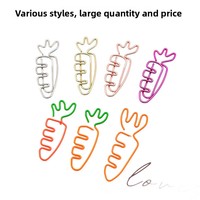 Clips Metálicos con Forma de Zanahoria de Colores Surtidos al por Mayor para Fabricantes, 30-35mm, Únicos para Estudiantes, Oficina, Escuela y Uso Doméstico