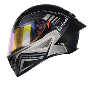 <span class=keywords><strong>Casco</strong></span> de Motocicleta Integral Negro y Colorido con Doble Visor, Sección Trasera Grande, Nueva Tecnología OEM DOT - Product Image 2