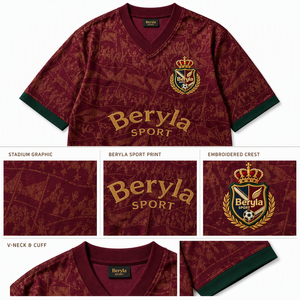 Maillot de football rétro personnalisé Tifo, haut d'entraînement col en V, coupe oversize unisexe, en Spandex/Coton Jacquard, fabrication OEM ODM, vente en gros en vrac - Product Image 3