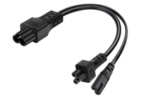 Cable divisor tipo Y, adaptador de corriente, cable de extensión, 2 pines, Eu Cee7/16, enchufe Schuko a doble enchufe de CA IEC C7, cable de alimentación