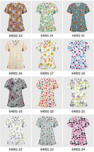 Medical Stretch <strong>Scrubs</strong> Women Men Salon Uniform Lightweight Printed <strong>Scrub</strong> <strong>Tops</strong> Spot Wholesale Custom Brand Customize Patterns - Product Image 5
