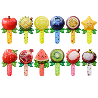 Kleurrijke kinderfeestjespeelgoed zomer vakantie fruit thema aluminiumfolie handvat stokjes aardbeien kiwi's watermeloenen gevormde ballon