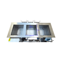 Nettoyeur à ultrasons CANDOSONIC 88L 1200W de qualité alimentaire à trois bacs – Lave, désinfecte et sèche pour l'équipement de transformation alimentaire