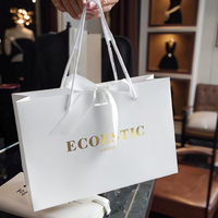 Sacs en papier d'art classique personnalisés pour vêtements accessoires de mode chaussures fourrure-pour affaires cadeaux personnels ruban Logo pour la nourriture