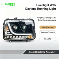 1 paire (gauche + droite) de phares LED complets + clignotants avec lentille en plastique ABS Carjacker, compatibles avec les camions lourds DONGFENG