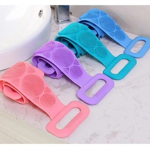 Household Double-Sided Eco-Friendly Easy-Cleaning Waterproof Silicone <b>Bath</b> <b>Towel</b> Exfoliating Back Scrubber with Shower Brush - Product Image 2