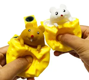 릴리프 TPR 치즈 마우스 컵 질퍽한 공 부드러운 장난감 참신 감압 공 재미있는 짜기 장난감
